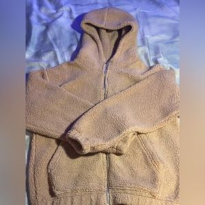 Brown Zip-up Teddy Jacket